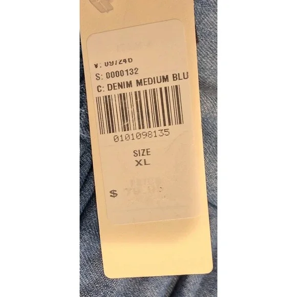 Anthropologie Womens XL Blue The Tommie Denim Eyelet Trim Dress NWT - Picture 13 of 14